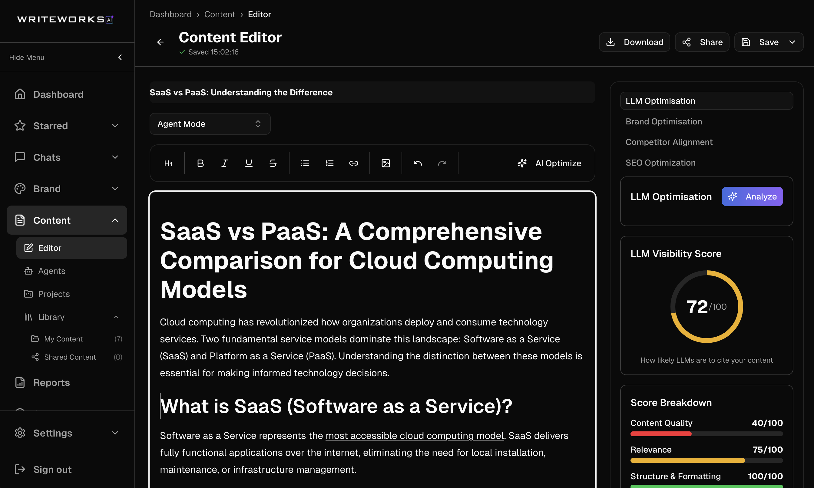 WriteWorks Content Editor